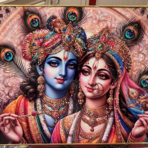 Radha Krishna Stone worked Photo frame